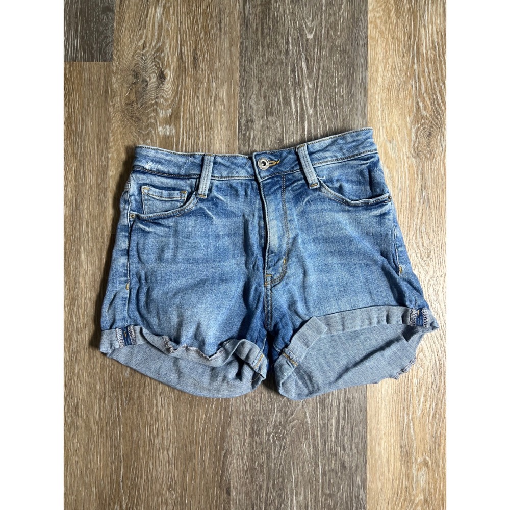 Arizona Jean Co Denim Shorts Womens 5 Blue Excellent High Waisted Rolled Hem